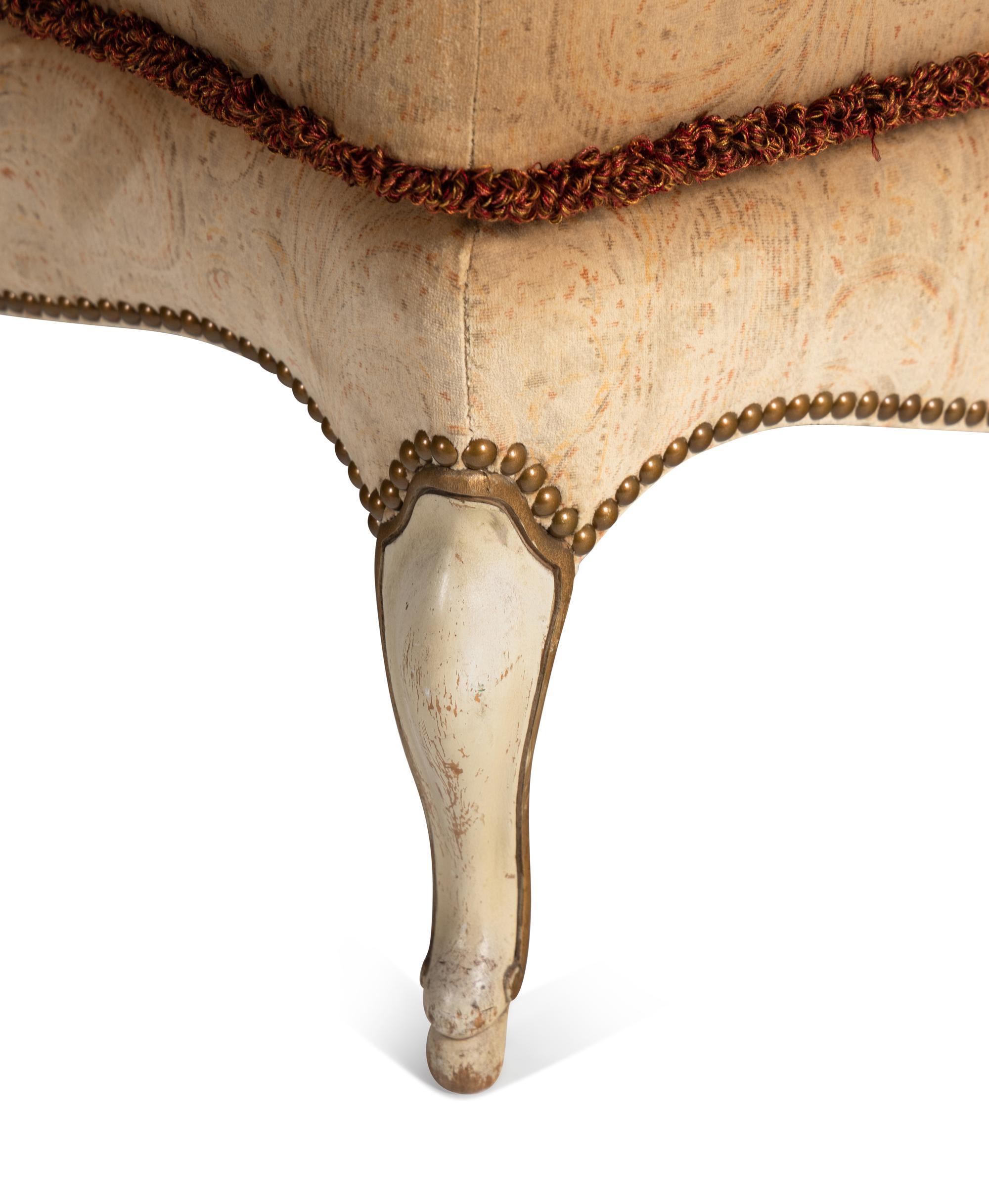 A Pair of Louis XV Style Painted Slipper Chairs