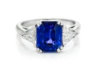 A Platinum, Sapphire and Diamond Ring, 4.80 dwts.