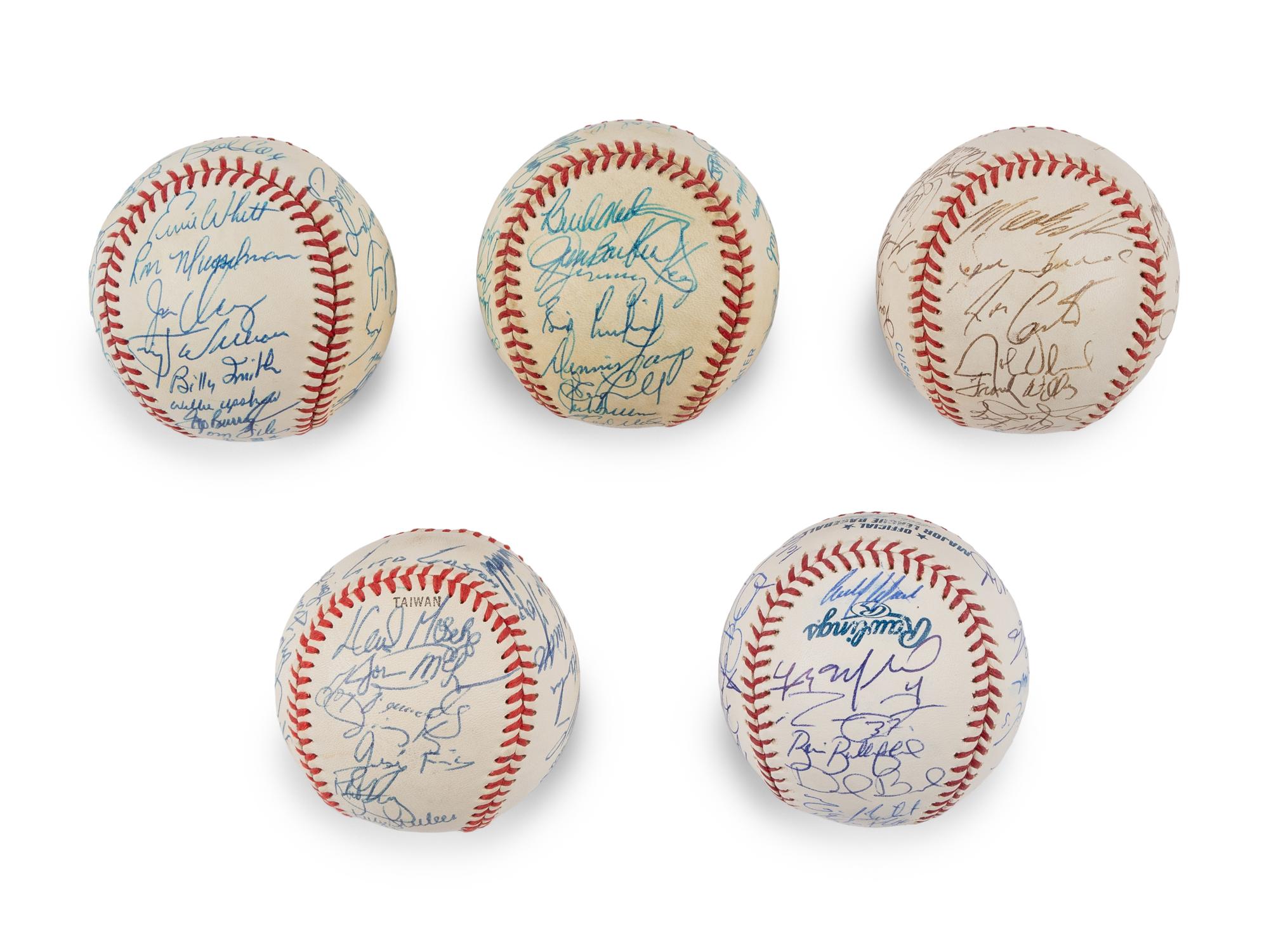 A Group of Assorted 1980s-2000s Toronto Blue Jays Team Signed Autograph Baseballs