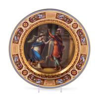 A Vienna Painted and Parcel Gilt Porcelain Cabinet Plate