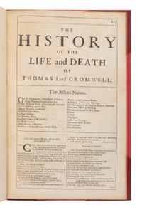[SHAKESPEARE, William (1564-1616), spurious attribution]. The History of the Life and Death of Thomas Lord Cromwell [extracted from: THE FOURTH FOLIO. London: H. Herringman, E. Brewster, and R. Bentley, 1685].