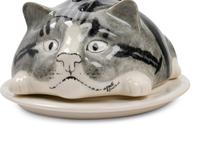 A Pair of Ceramic Figural Butter Dishes and Covers
