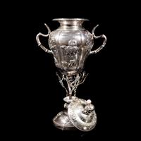 A Chinese Export Silver Cup and Cover, Early 20th Century 晚清-民國 外銷歲寒三友銀杯
