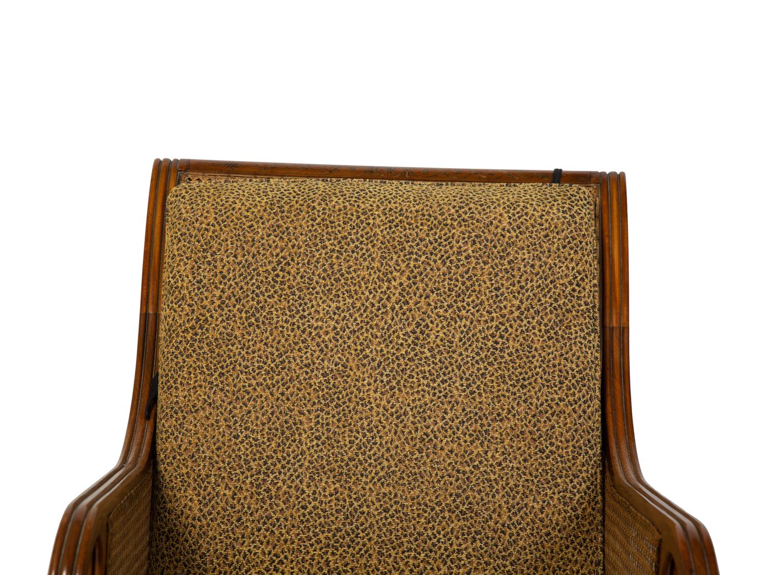 A Regency Style Painted Satinwood Library Chair — 20TH CENTURY