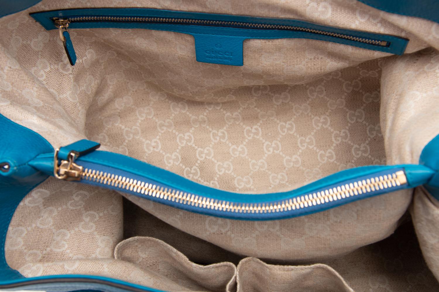 Gucci Blue Leather Tote, 2000s