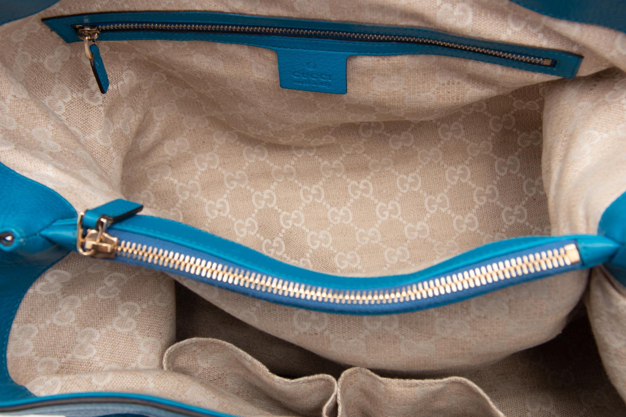 Gucci Blue Leather Tote, 2000s