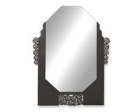 A French Art Deco wrought iron mirror, signed "Denand," circa 1930