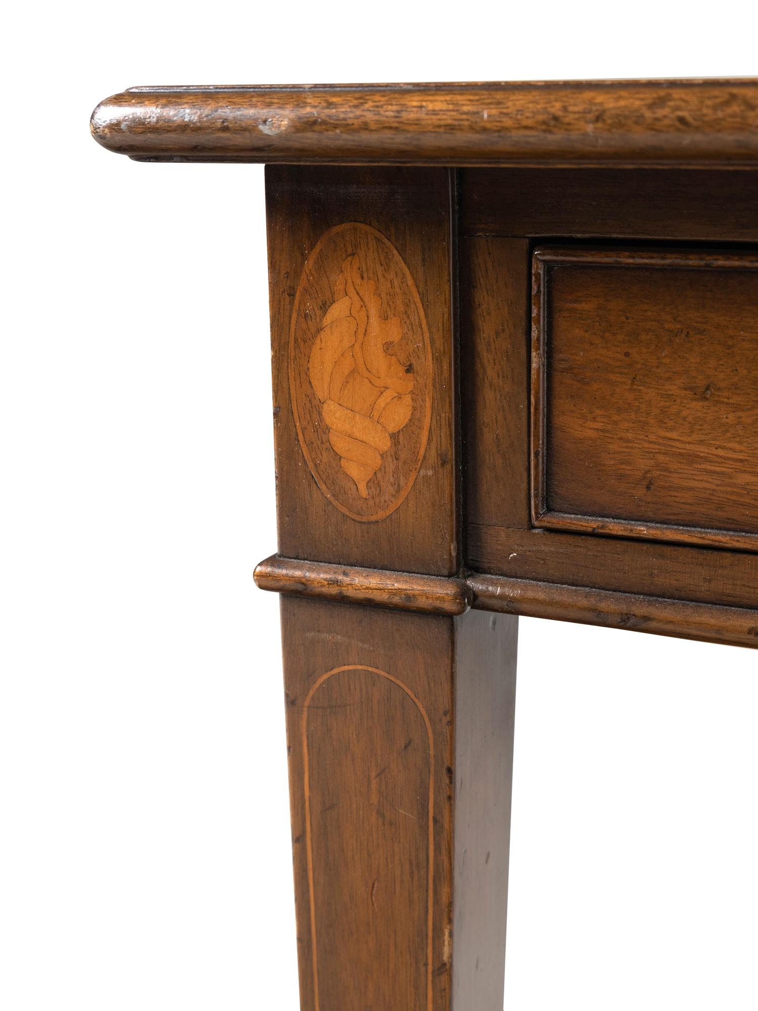 A Kittinger George III Style Satinwood Inlaid Mahogany Desk