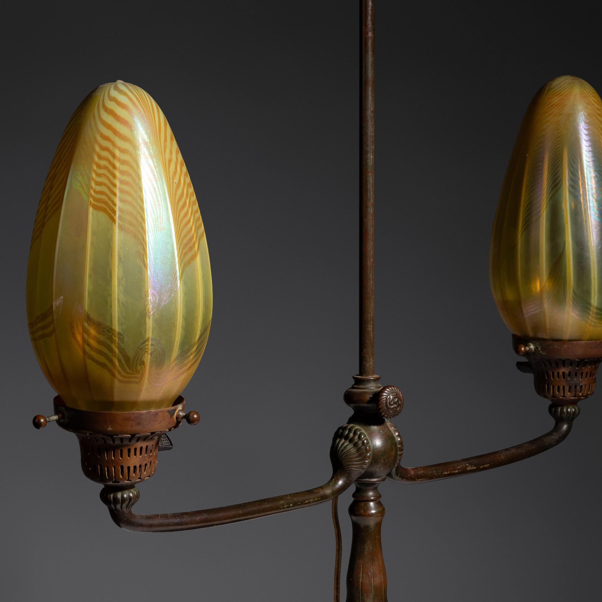 Two-Light Student Lamp Tiffany Studios, USA