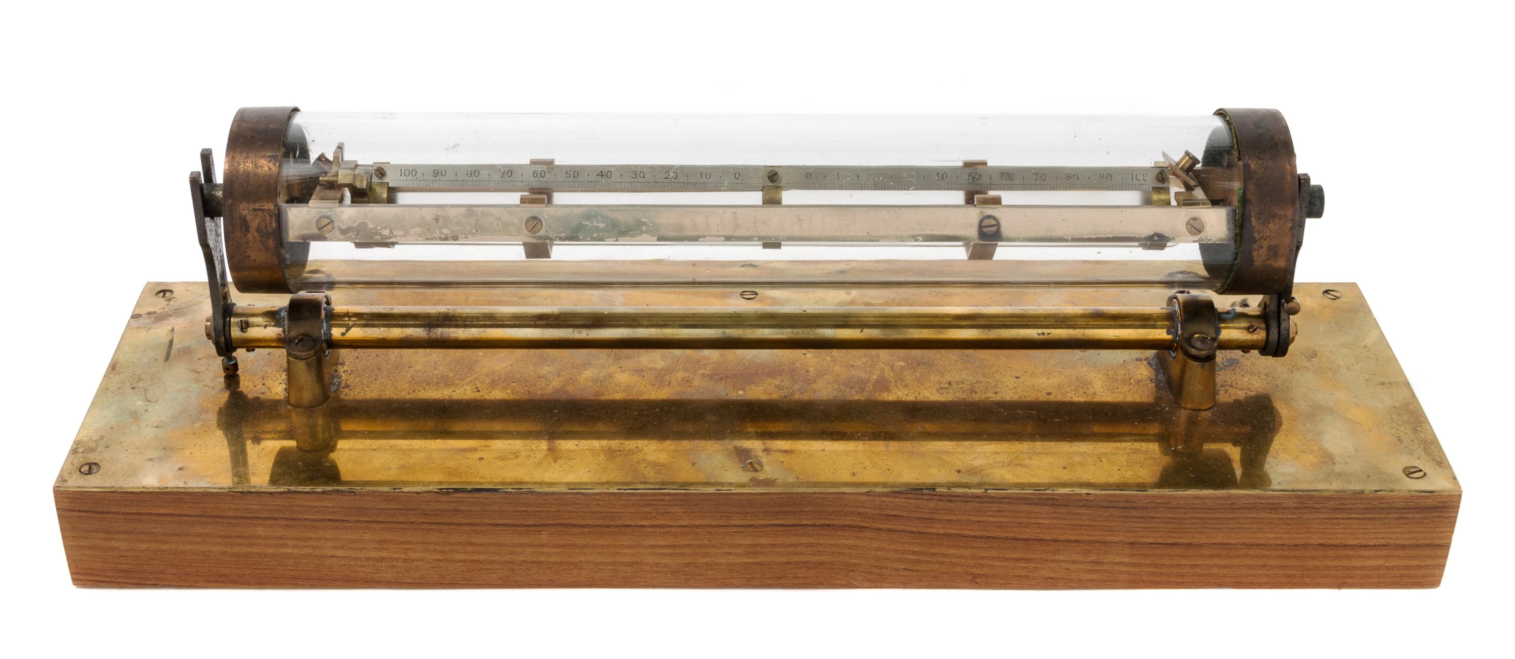 A Brass Mounted Bubble Level Standard Width of tube 14 inches. — LATE 19TH/EARLY 20TH CENTURY