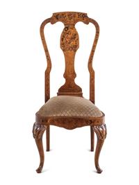 A Louis XV Style Writing Table and an Associated Dutch Marquetry Chair
