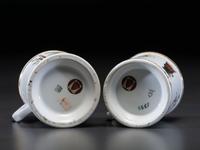 Two Soda Fountain Porcelain Occupational Shaving Mugs