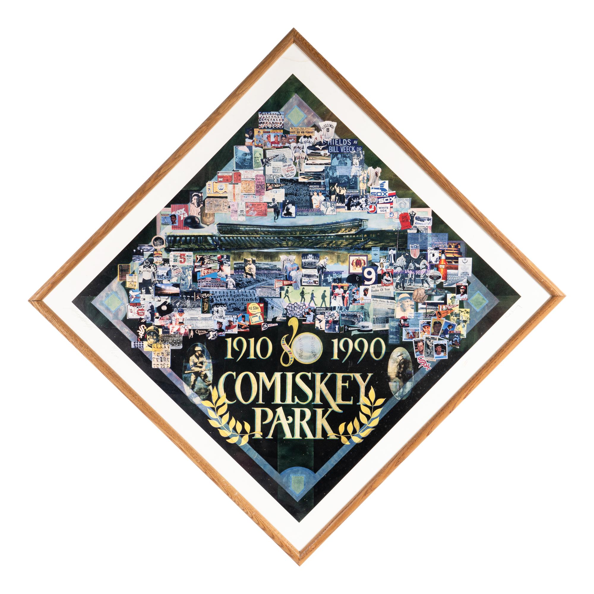 A Group of Framed Chicago White Sox Displays From Original Comiskey Park,