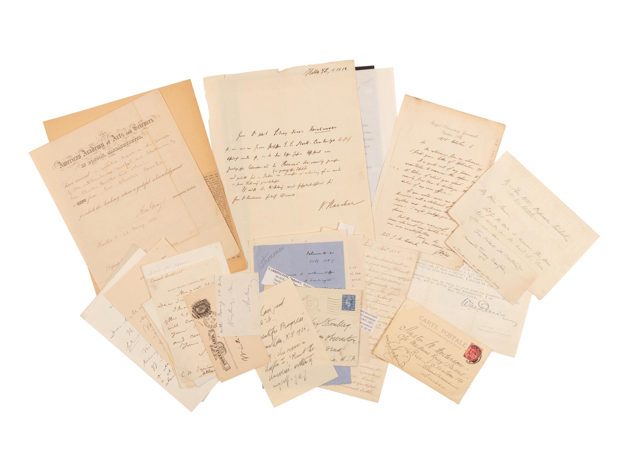 [SCIENCE - ASTRONOMERS]. An archive of autographed and typed letters, including: