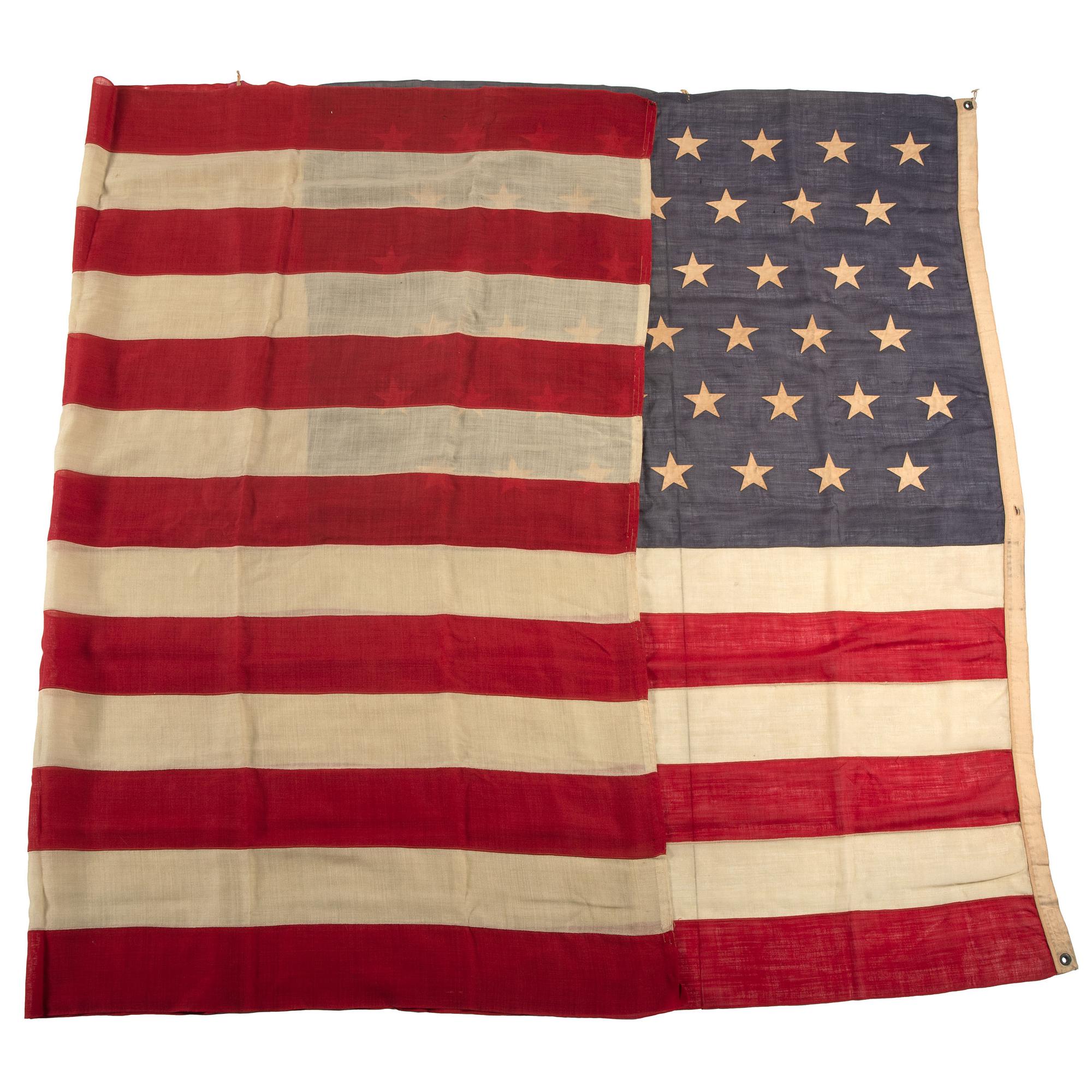 [FLAGS & PATRIOTIC TEXTILES]. Two 45-star flags. [Ca 1896-1908].