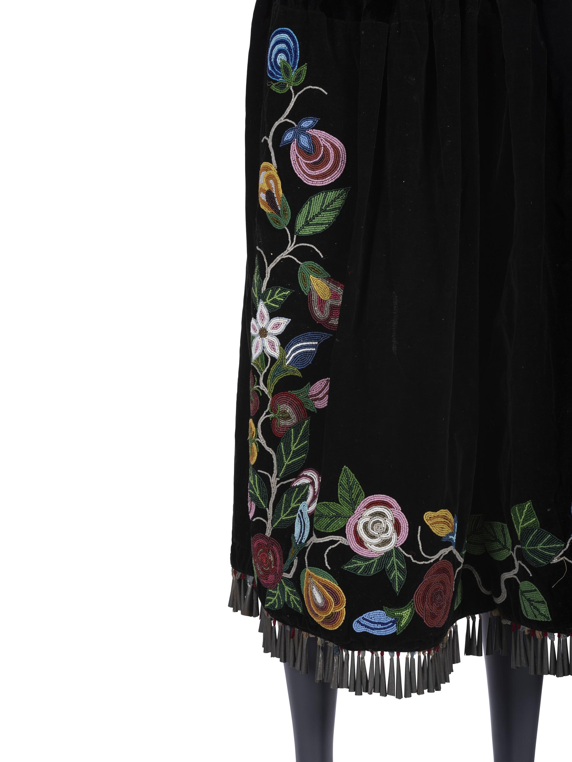 Anishinaabe Beaded Skirt, Half Leggings, and Pillow Case