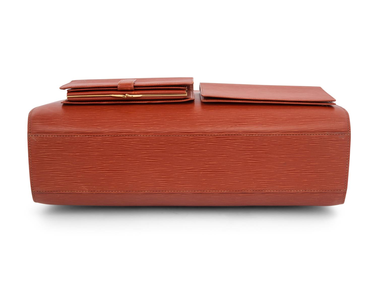 Louis Vuitton Brown Epi Leather Sorbonne Bag and Two Wallets