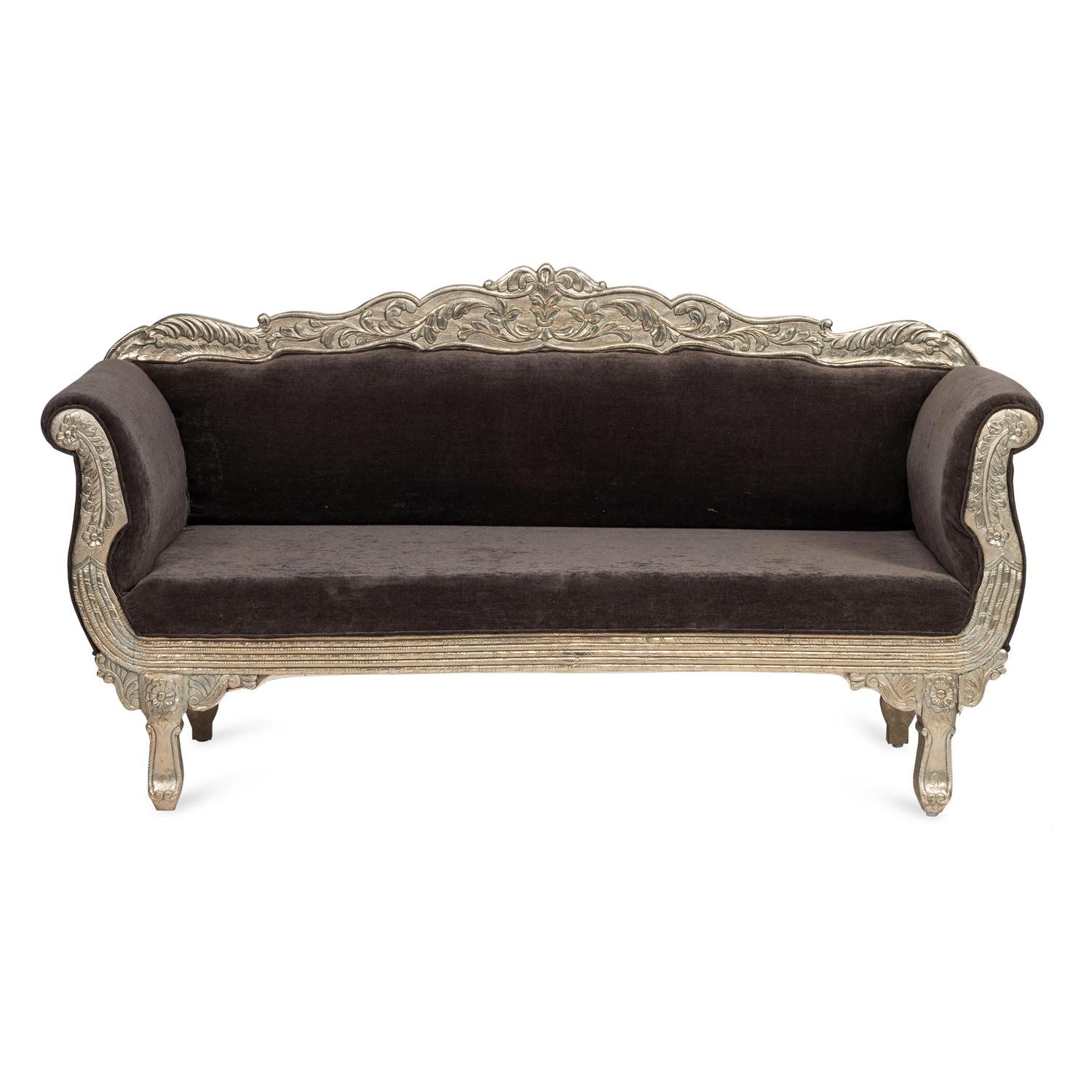 An Anglo-Indian Silvered Metal Repoussé Seating Suite