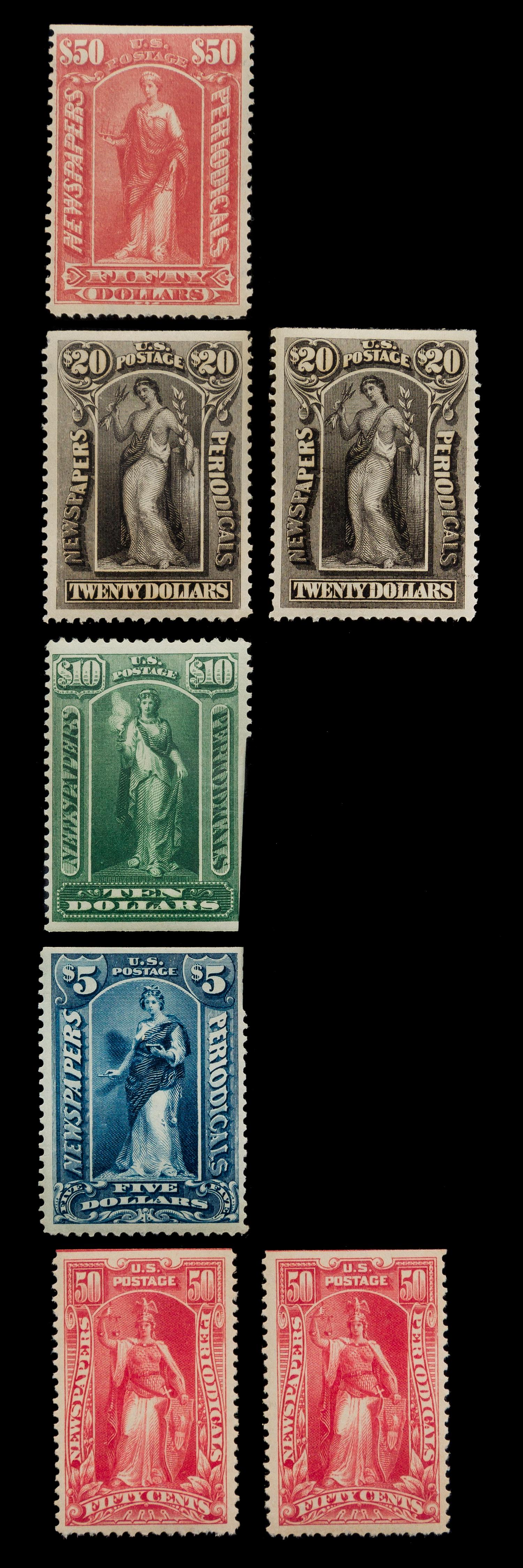 A Set of United States Newspaper & Periodical Stamps — 1896