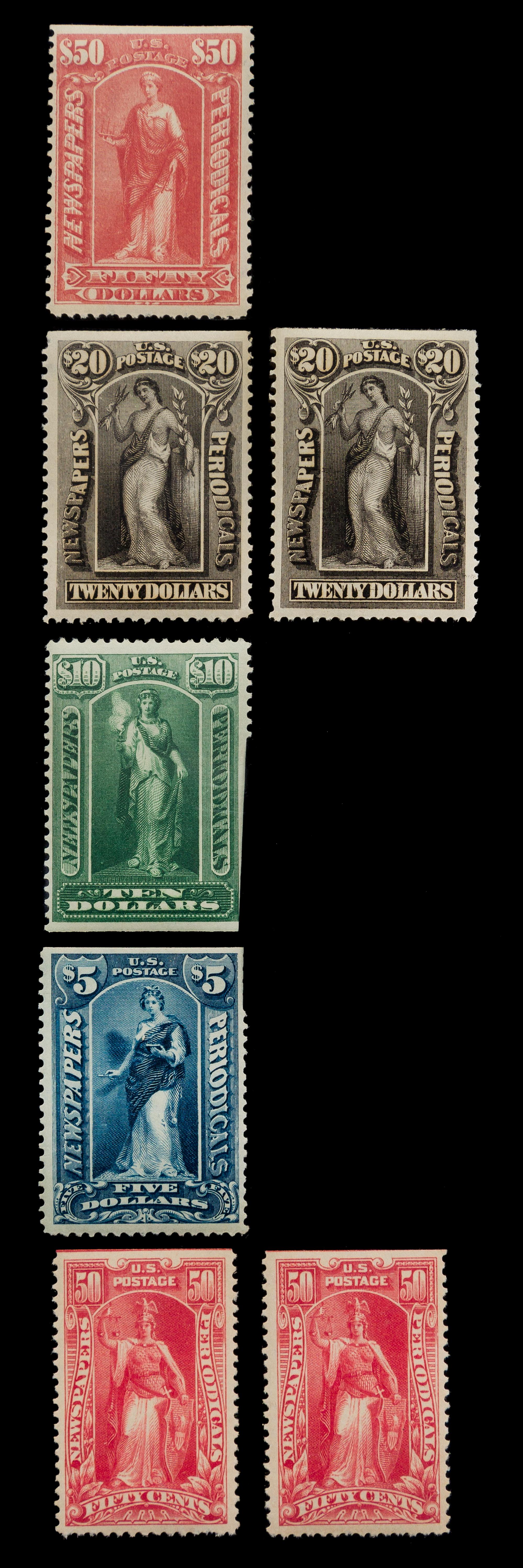 A Set of United States Newspaper & Periodical Stamps — 1896