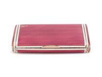 A Russian Silver, Guilloché Enameled and Diamond-Inset Cigarette Case