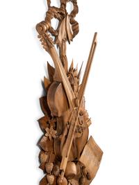 A Pair of Louis XV Style Carved Wood Musical Trophies