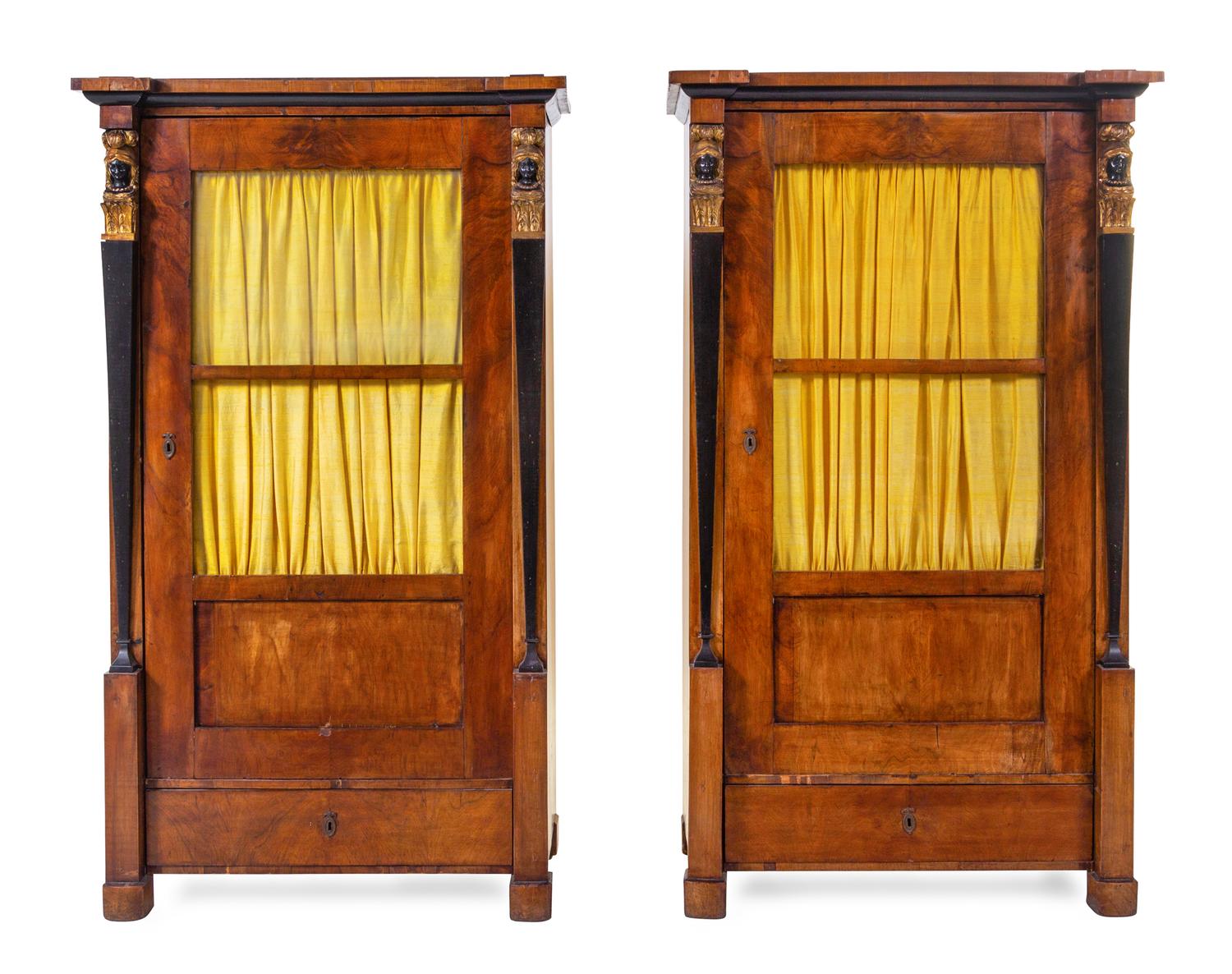 A Pair of Empire Mahogany Cabinets