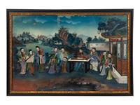 A Chinese Export Reverse-Painted Glass Picture