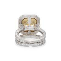 FANCY YELLOW DIAMOND AND DIAMOND RING SET