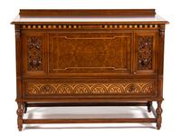 A Jacobean Style Mahogany Dresser Height 37 3/4 x width 50 x depth 22 inches.