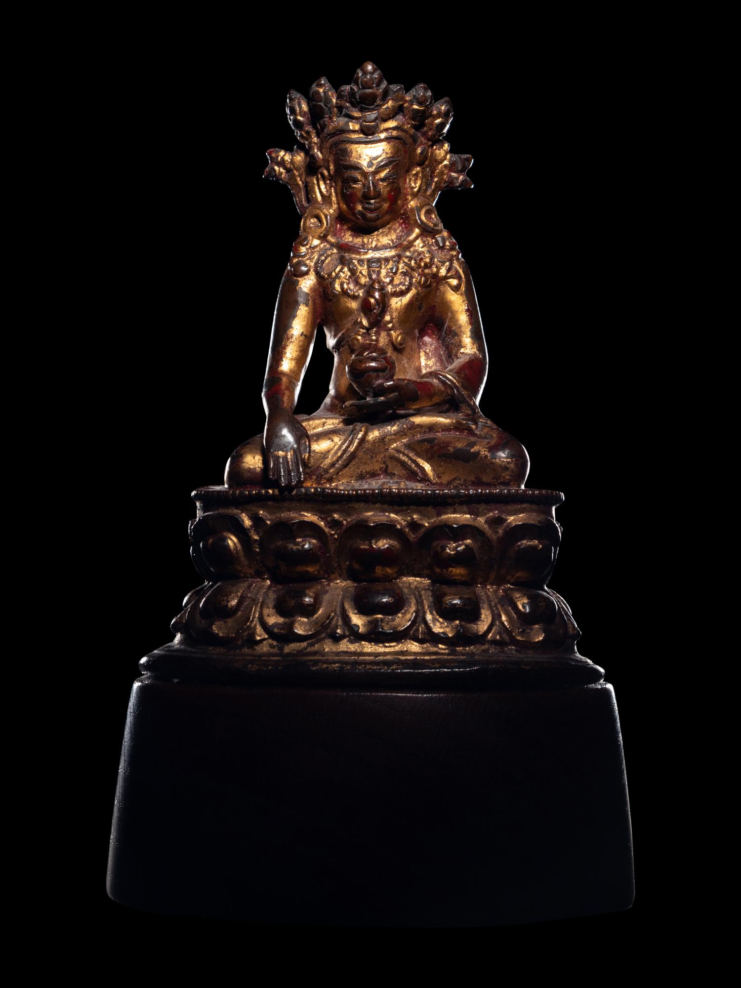 A Sino-Tibetan Gilt Bronze Figure of a Seated Bodhisattva
