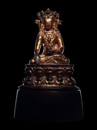 A Sino-Tibetan Gilt Bronze Figure of a Seated Bodhisattva