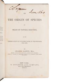 DARWIN, Charles (1809-82). On the Origin of Species by means of natural selection . New York: D. Appleton, 1860.