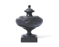A Wedgwood and Bentley Black Basalt Covered Urn