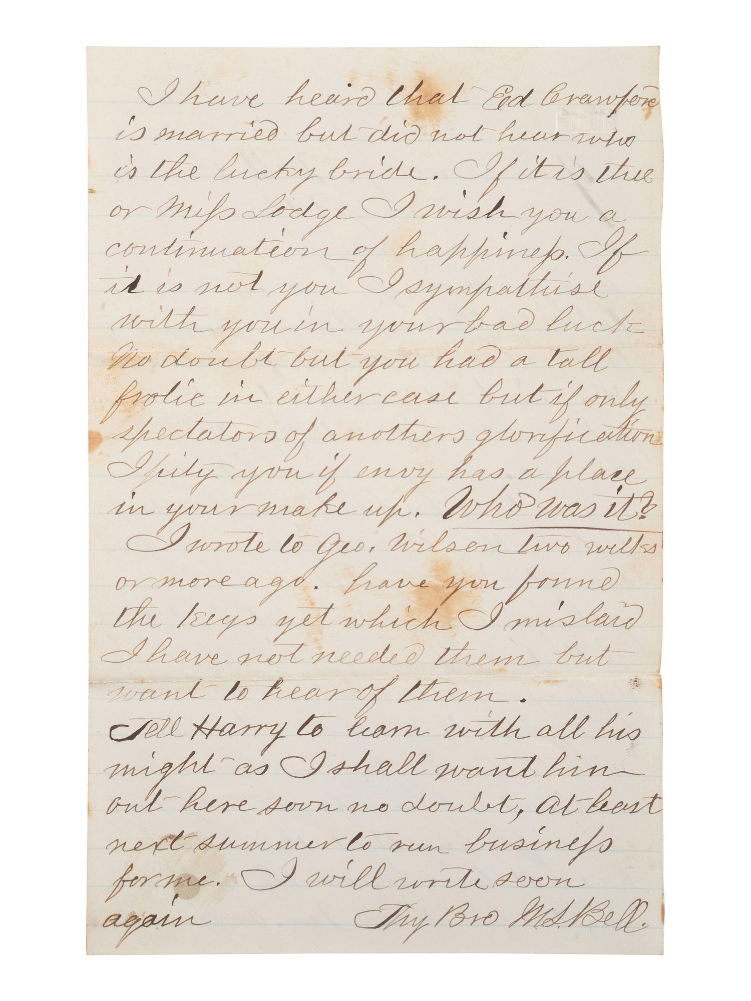 [KANSAS] -- [NATIVE AMERICANS]. 6 page ALS from Fort Lincoln, KS, 18 June 1867.