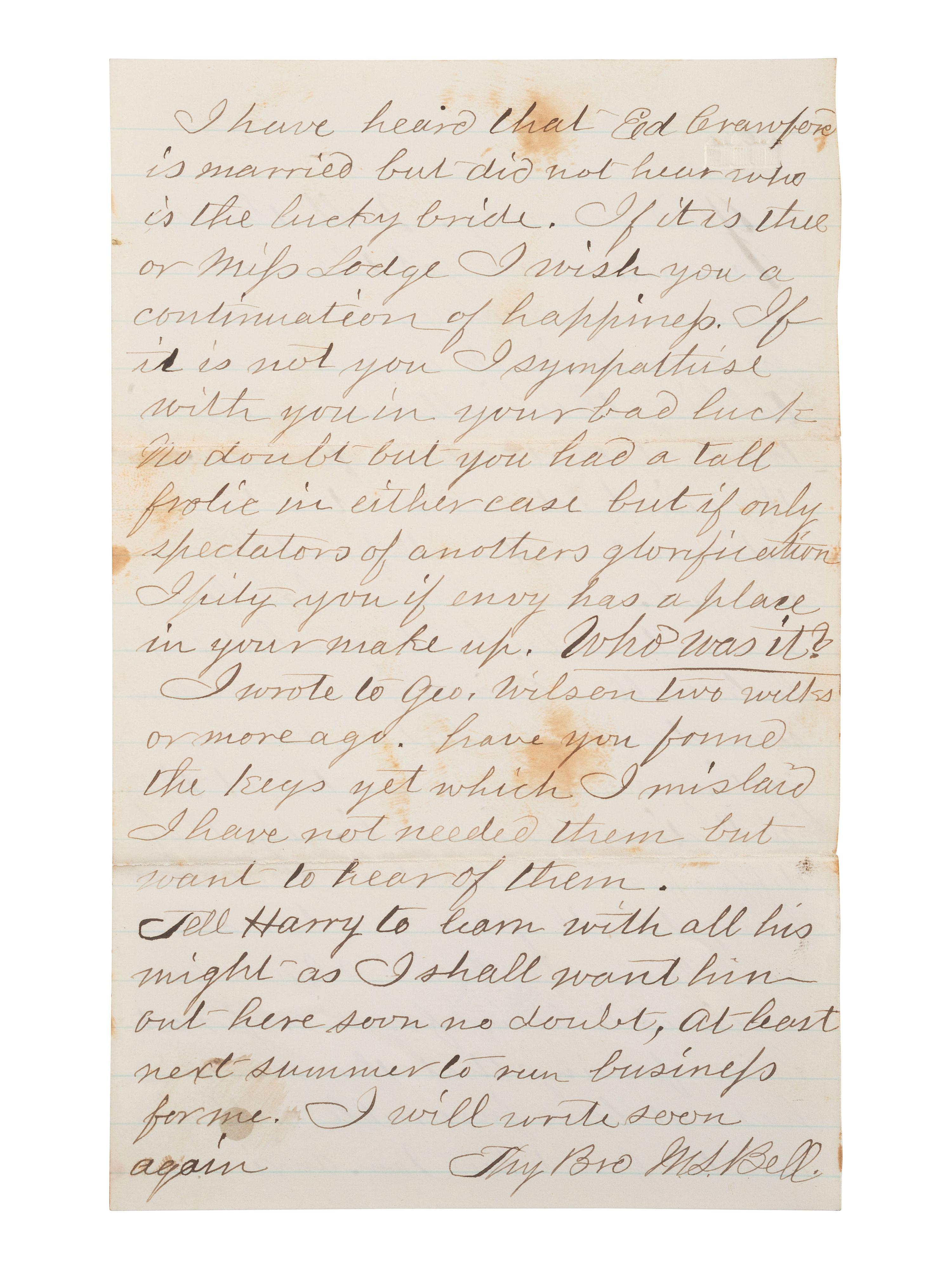 [KANSAS] -- [NATIVE AMERICANS]. 6 page ALS from Fort Lincoln, KS, 18 June 1867.
