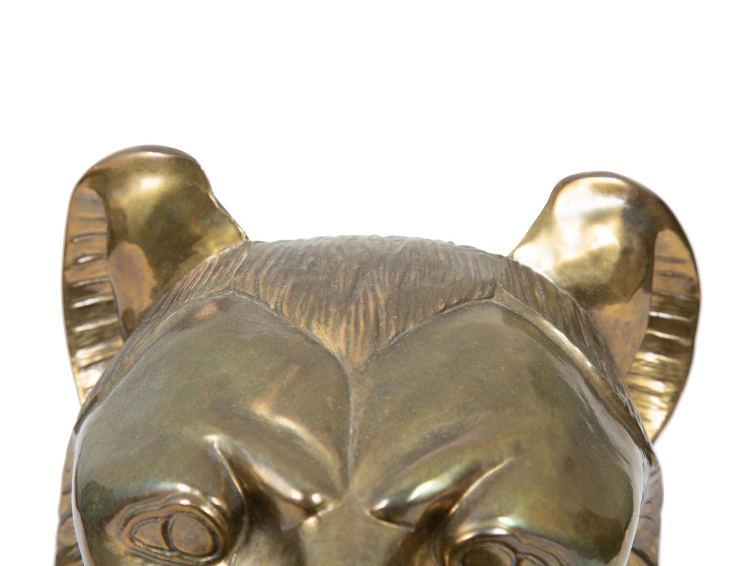 A Contemporary Metal Bust of a Lioness — 20TH CENTURY