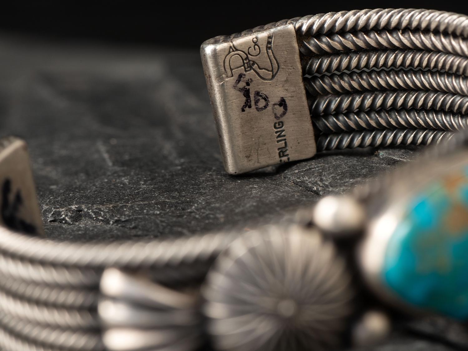 Navajo Silver and Turquoise Cuff Bracelets