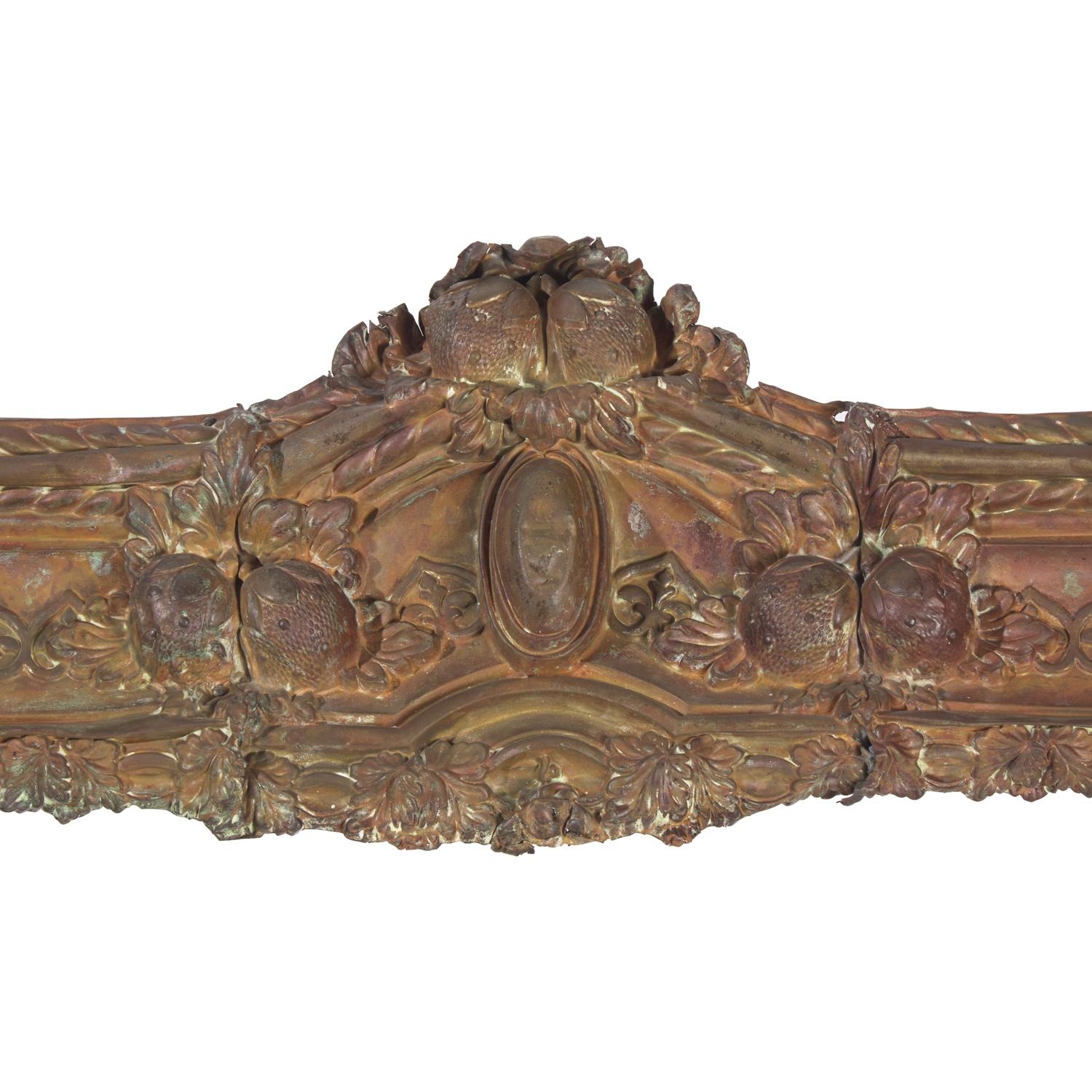 Two Classical Stamped Brass Window Cornices