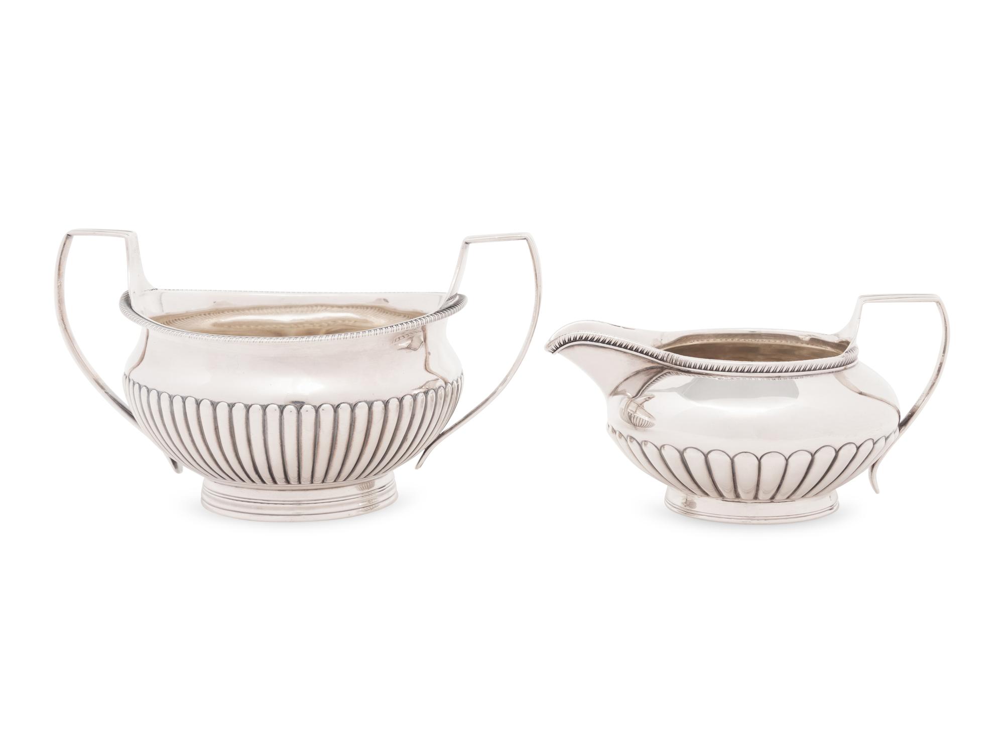 A George III Silver Creamer and Sugar Set