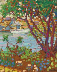 Tree by the Lake (with Sketch of a Landscape verso); together with a companion (2)