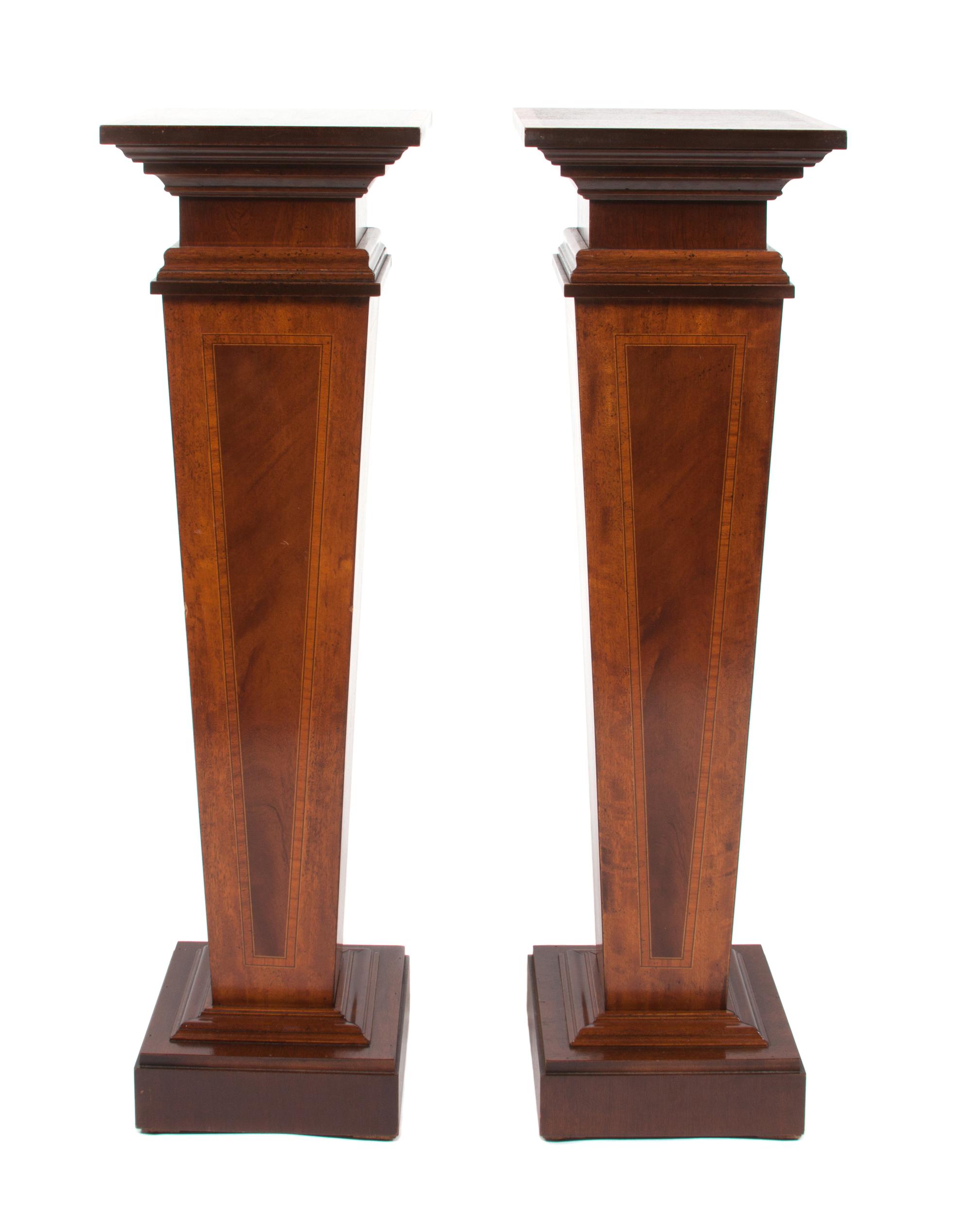 A Pair of George III Style Urn Stands Height 39 1/4 inches.