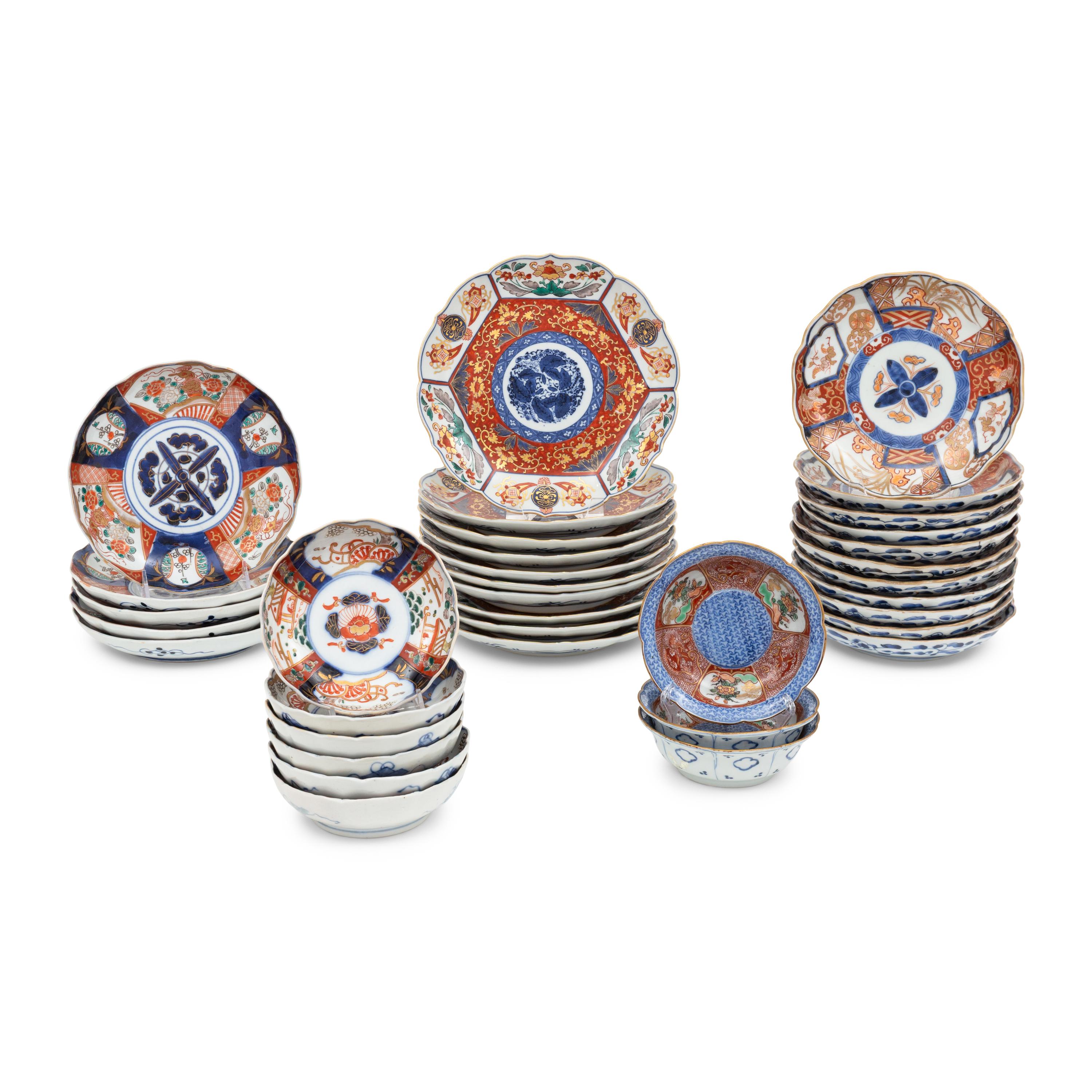 A Large Collection of Imari Porcelain Dishes