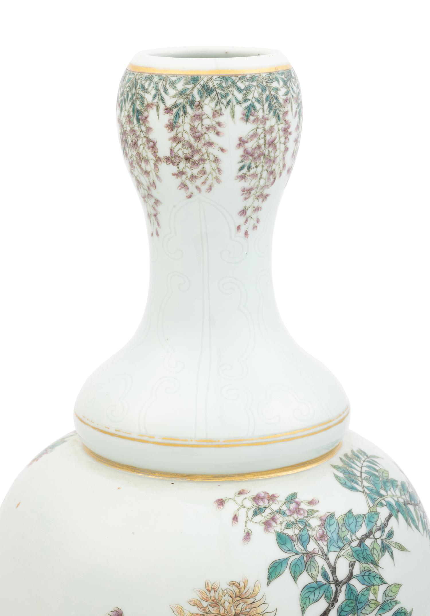 A Chinese Famille Rose Porcelain ‘Floral’ Vase