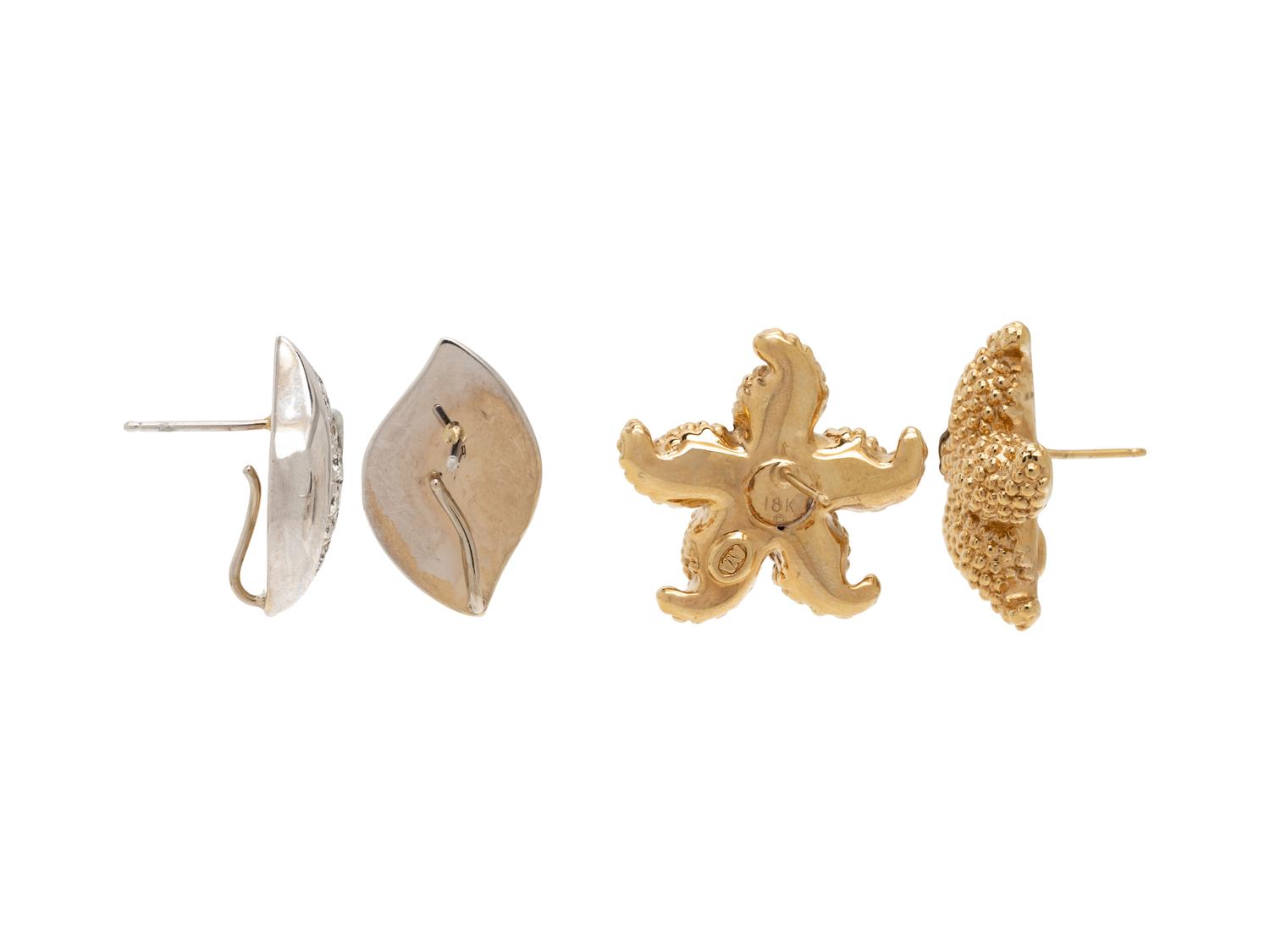 COLLECTION OF GOLD EARRINGS