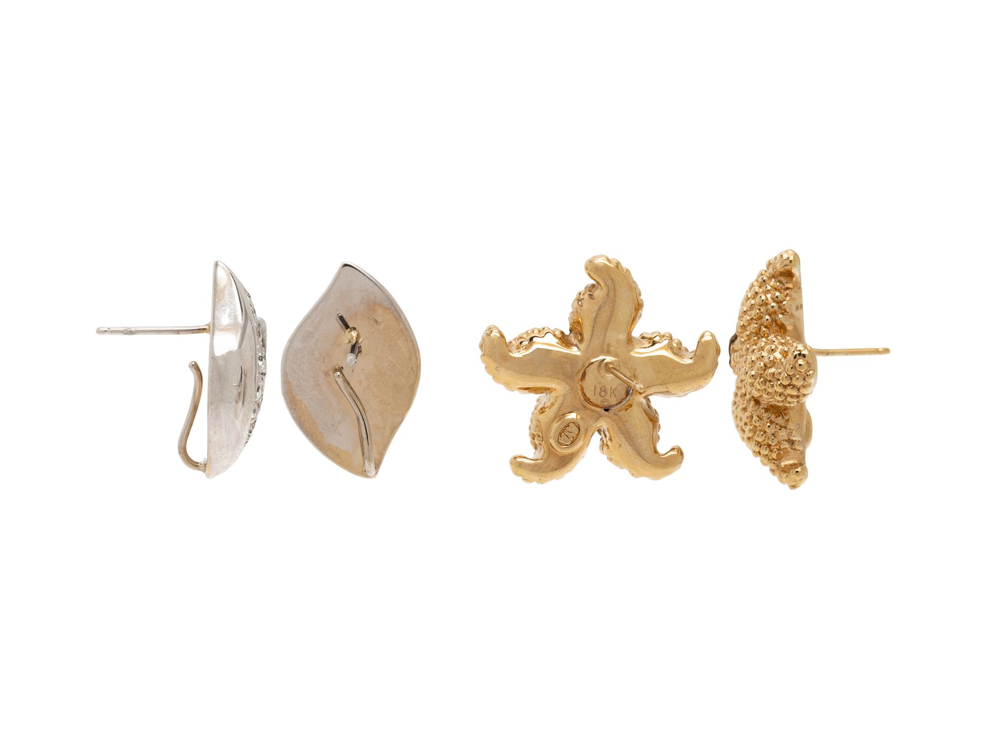 COLLECTION OF GOLD EARRINGS