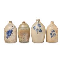 Four Cobalt-Decorated Stoneware Jugs