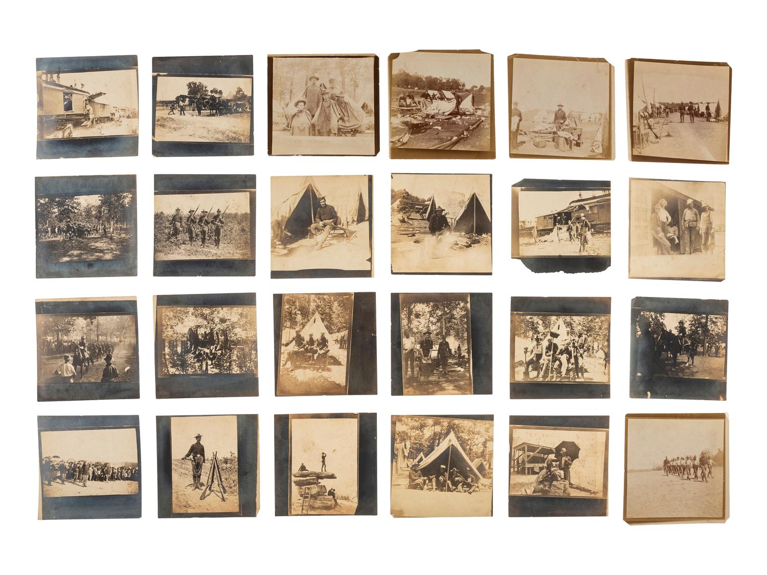 [SPANISH-AMERICAN WAR] -- [WORLD WAR I & II]. A group of photographs and documents involving the Spanish American War through World War I and II, including: