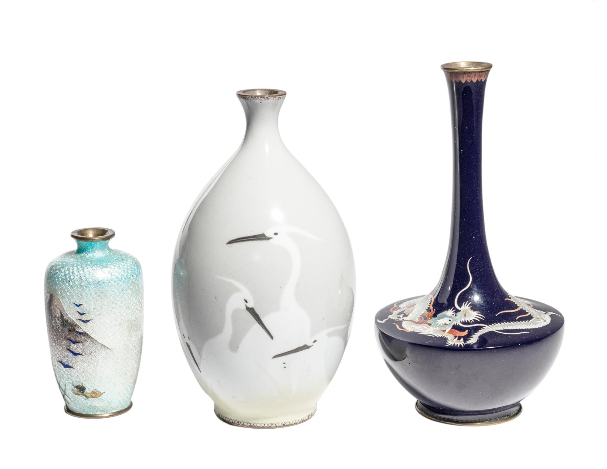 Three Japanese Cloisonné Vases