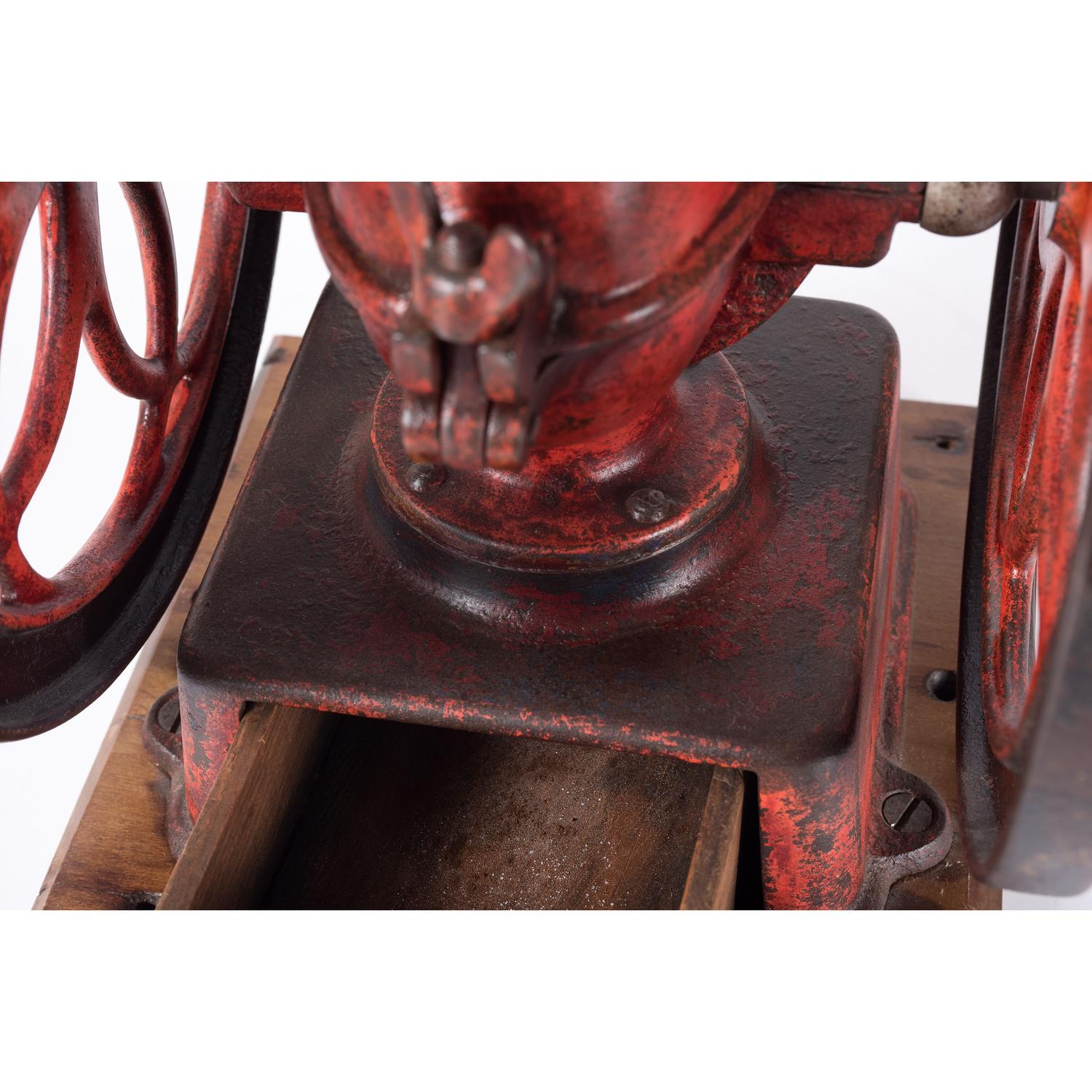 A Landers, Frary & Clark Painted Cast Iron Coffee Mill